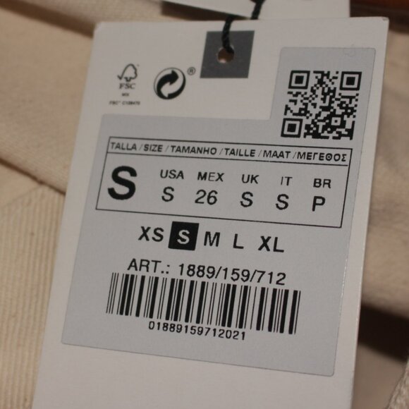 NWT Zara Ecru  Denim Full Length Jumpsuit Size S - Picture 8 of 9